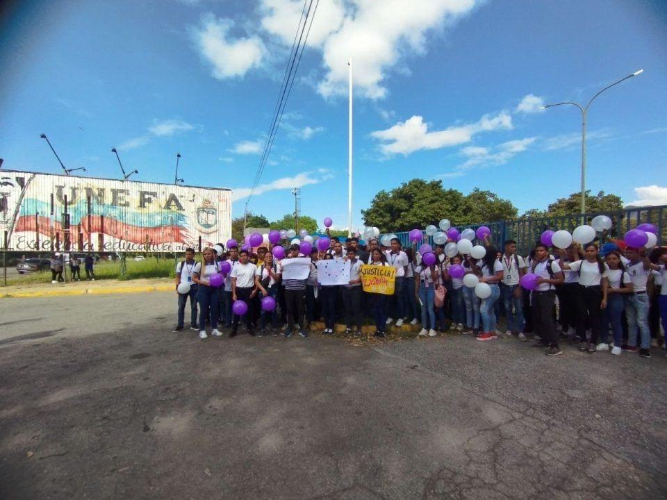 Estudiantes de la Unefa núcleo Maracay protestaron para exigir justicia y seguridad por el asesinato de Ziskeily Cordoves
